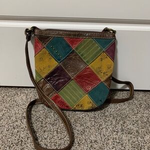 Patchwork Leather Crossbody Purse